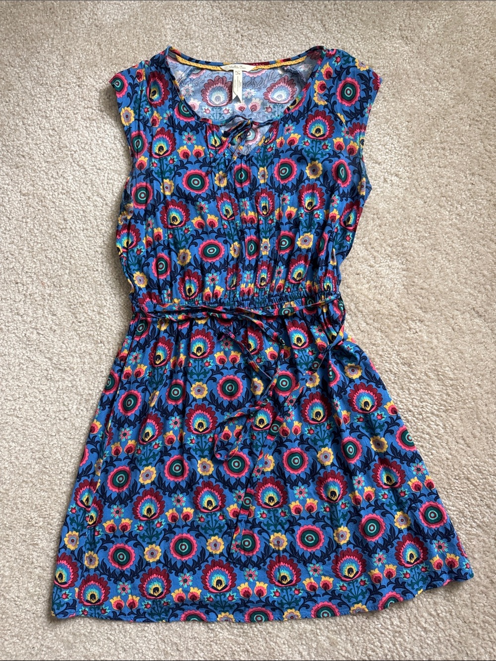 Matilda Jane Blue Floral Tie-Waist Casual Dress